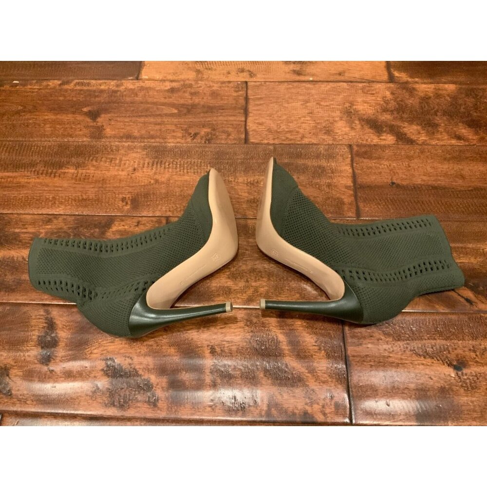 Gianvito Rossi Knit Vires Green 5 Star Knit Fabric Peep Toe Booties, Size 8 / 38 - Picture 7 of 10